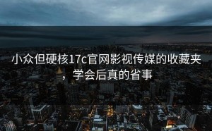 小众但硬核17c官网影视传媒的收藏夹，学会后真的省事