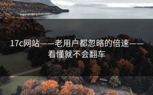 17c网站——老用户都忽略的倍速——看懂就不会翻车