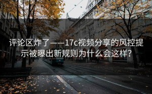 评论区炸了——17c视频分享的风控提示被曝出新规则为什么会这样？