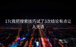 17c我把搜索技巧试了3次结论有点让人无语