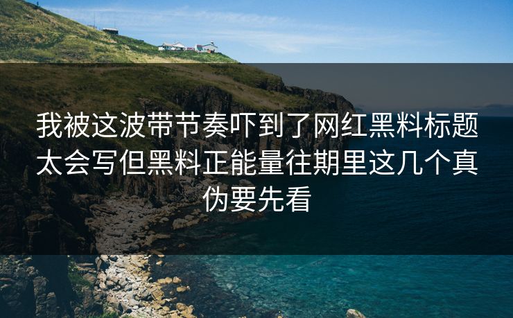 我被这波带节奏吓到了网红黑料标题太会写但黑料正能量往期里这几个真伪要先看
