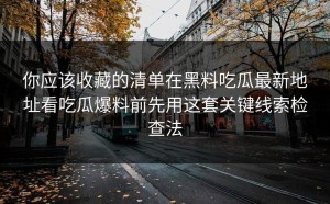 你应该收藏的清单在黑料吃瓜最新地址看吃瓜爆料前先用这套关键线索检查法